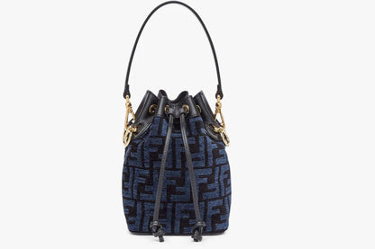 Fendi Mon Tresor Blue Tapestry Fabric Mini-Bag