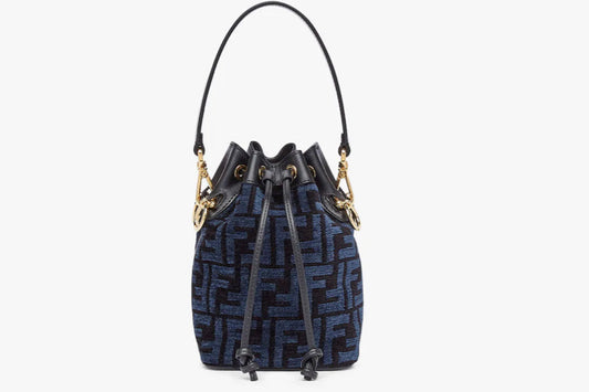 Fendi Mon Tresor Blue Tapestry Fabric Mini-Bag