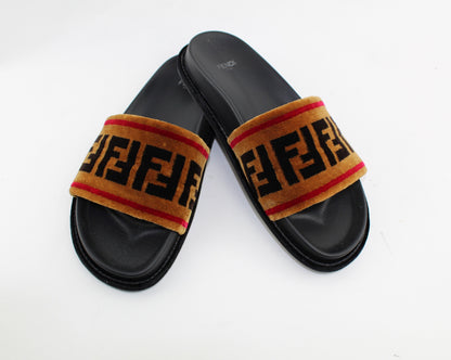 FENDI FF MOTIF BAND SLIDES