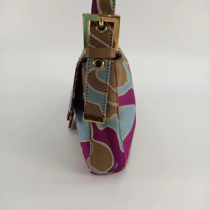FENDI Baguette Multicolor Silk with Psychedelic prints