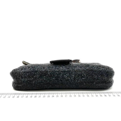 Fendi Baguette Glitter Gunmetal black glitter