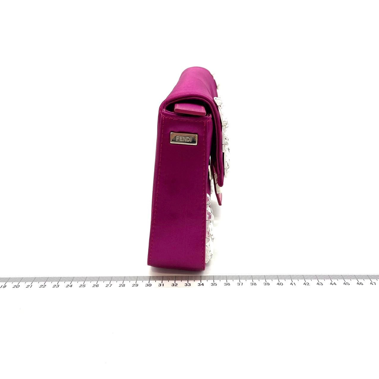 FENDI Baguette Pink Silk with Large Crystals
