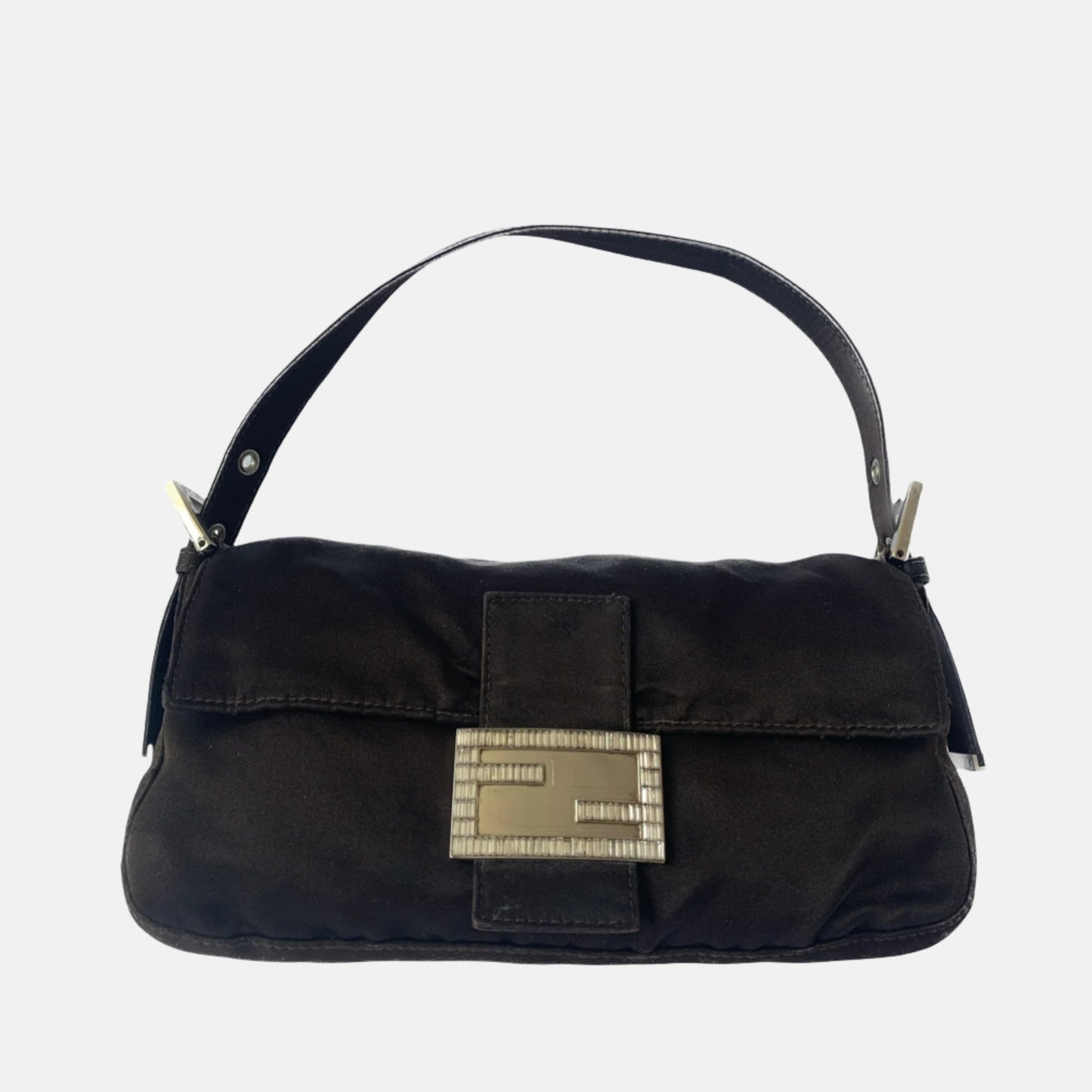 FENDI Baguette Black Silk with Crystal Buckle