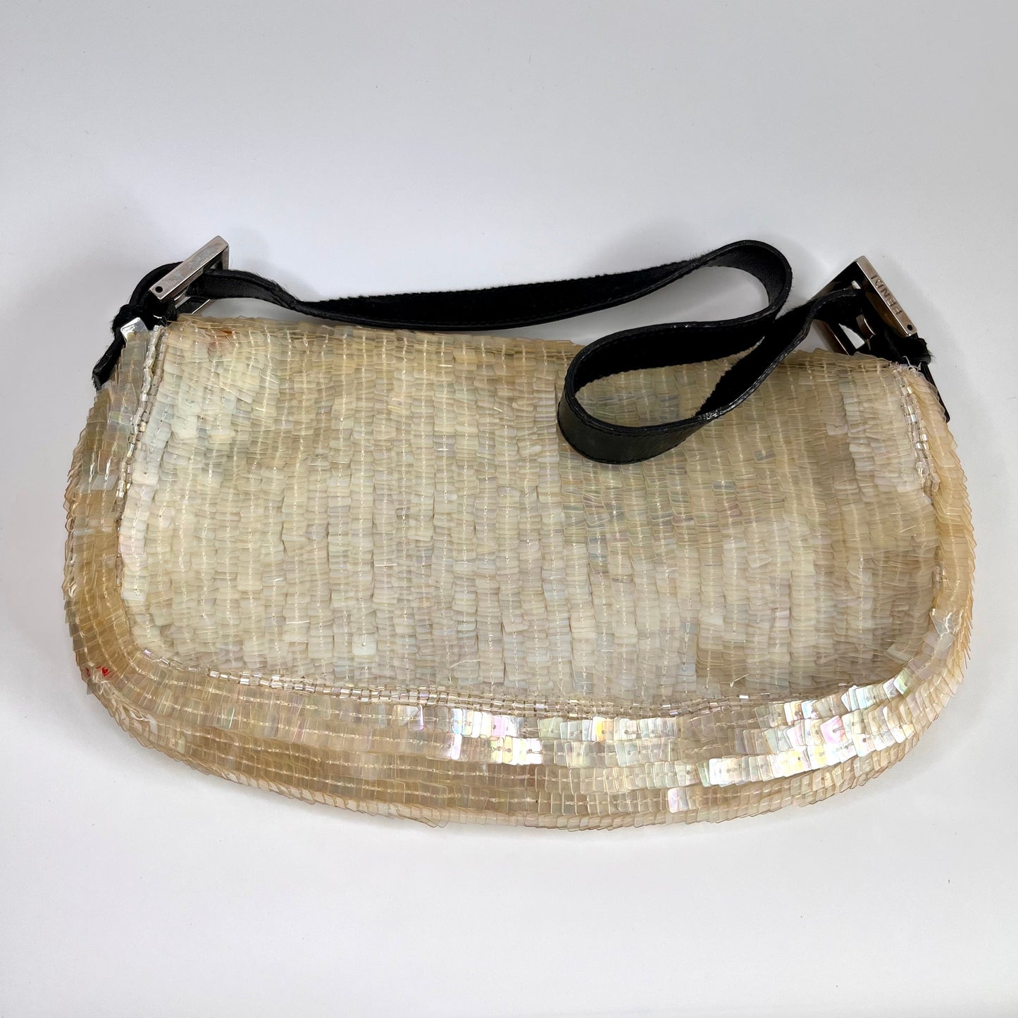 Fendi Baguette in Cream Gold sequins