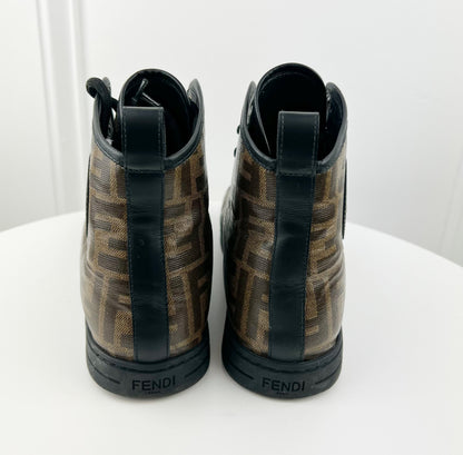 Fendi sneaker High Top Zucca Coated Canvas Sneakers