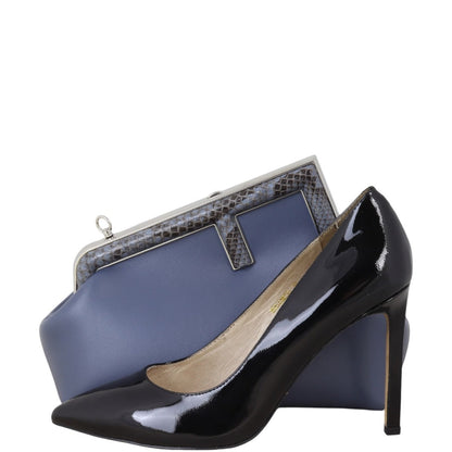Fendi First Small Clutch with Strap Python Trim