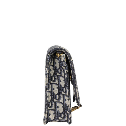 Dior Saddle Pouch Wallet on Chain Oblique