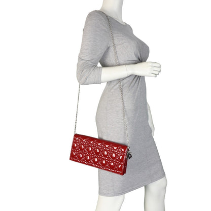 Dior Lady Dior Patent Cannage Pouch