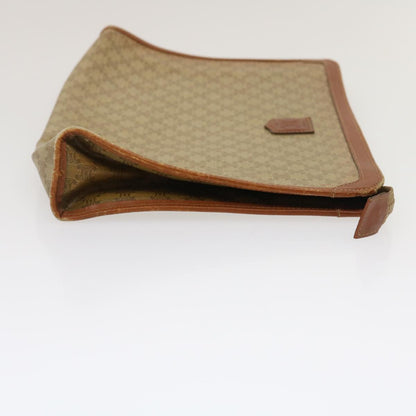 Luxury CELINE Macadam Pouch Clutch Bag PVC Leather Beige  jk1328