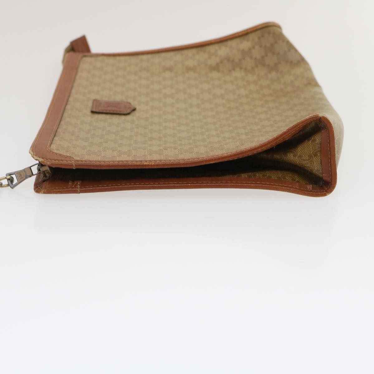 Luxury CELINE Macadam Pouch Clutch Bag PVC Leather Beige  jk1328