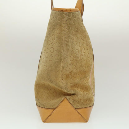 Luxury CELINE C Macadam Canvas Tote Bag Suede Beige  ai599