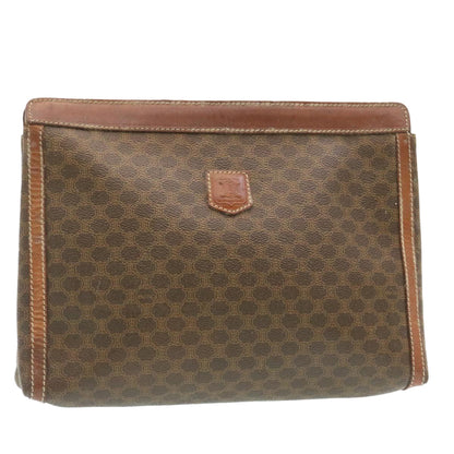 Luxury CELINE Macadam Canvas Clutch Bag PVC Leather Brown  ki1226