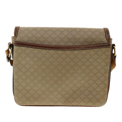 Luxury CELINE Macadam Canvas Shoulder Bag Beige  ki2254