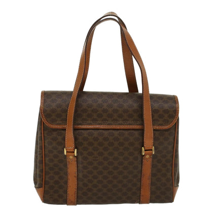 Luxury CELINE Macadam Canvas Hand Bag PVC Leather Brown  ki2991