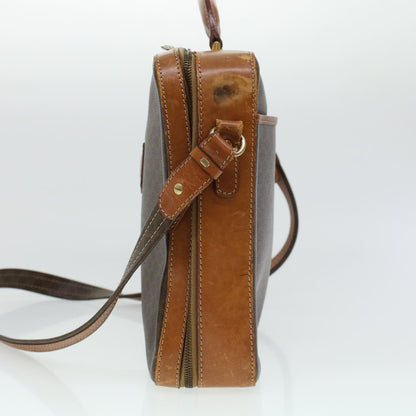 Luxury CELINE Macadam Canvas Briefcase PVC Leather 2way Brown  ki3039