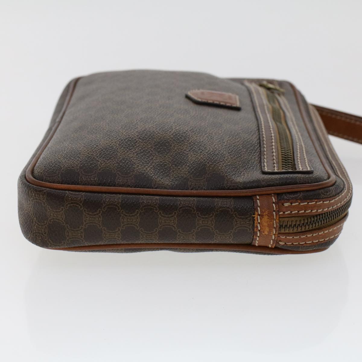 Luxury CELINE Macadam Canvas Clutch Bag PVC Leather Brown  ki3150