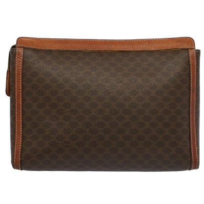 Luxury CELINE Macadam Canvas Clutch Bag PVC Leather Brown  ki3409