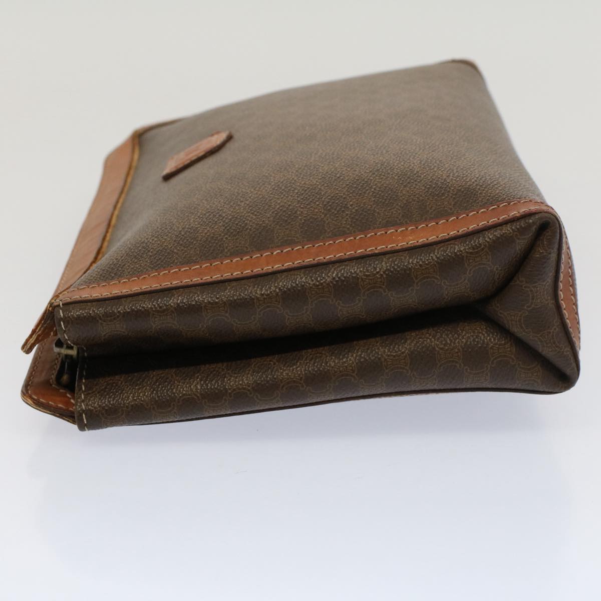 Luxury CELINE Macadam Canvas Clutch Bag PVC Leather Brown  ki3409