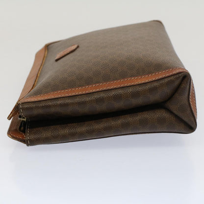 Luxury CELINE Macadam Canvas Clutch Bag PVC Leather Brown  ki3409