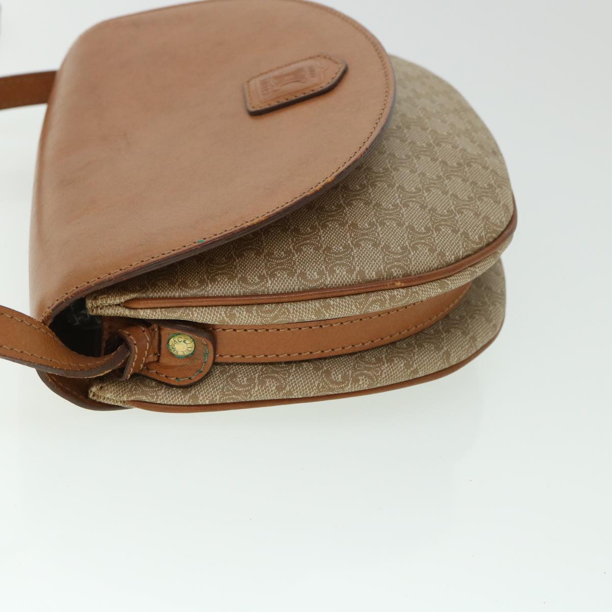 Luxury CELINE Macadam Canvas Shoulder Bag Beige  ki3429