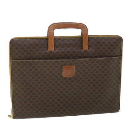 Luxury CELINE Macadam Canvas Business Bag PVC Leather Brown  ki3539