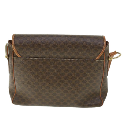 Luxury CELINE Macadam Canvas Shoulder Bag PVC Leather Brown  ki3561