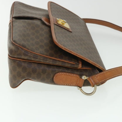 Luxury CELINE Macadam Canvas Shoulder Bag PVC Leather Brown  ki3561