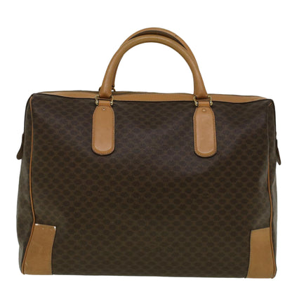 Luxury CELINE Macadam Canvas Boston Bag PVC Leather Brown  ki3691
