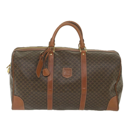 Luxury CELINE Macadam Canvas Boston Bag PVC Leather Brown  ki3775