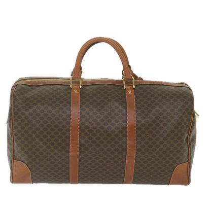 Luxury CELINE Macadam Canvas Boston Bag PVC Leather Brown  ki3775