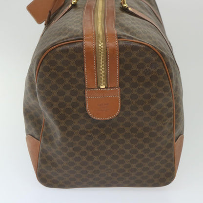 Luxury CELINE Macadam Canvas Boston Bag PVC Leather Brown  ki3775