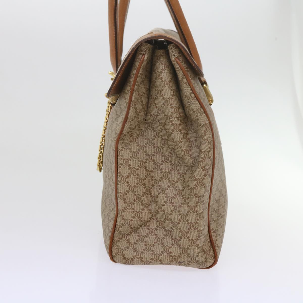 Luxury CELINE Macadam Canvas Hand Bag Beige  ki3925