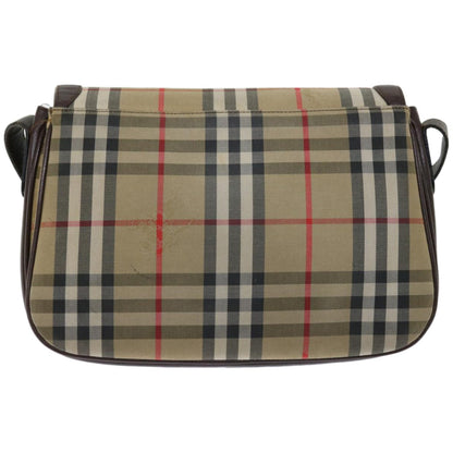 Luxury BurberrySs Nova Check Shoulder Bag Canvas Beige Auth ki4096