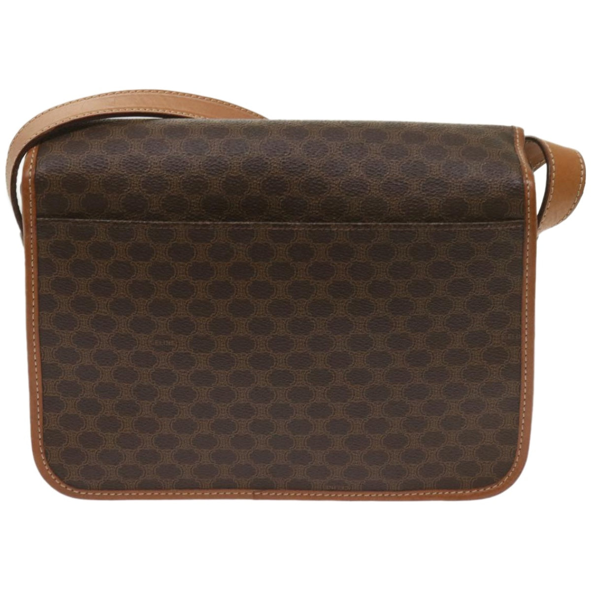 Luxury CELINE Macadam Canvas Shoulder Bag PVC Leather Brown  ki4109