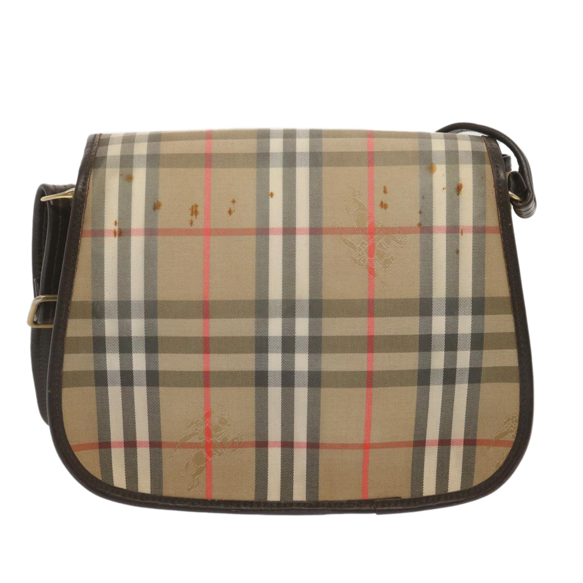Luxury BurberrySs Nova Check Shoulder Bag Canvas Beige Auth ki4186