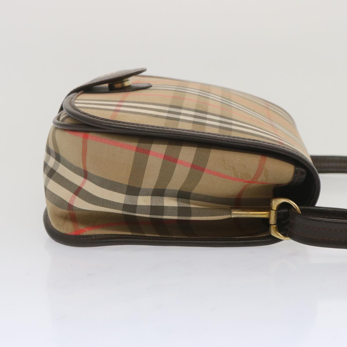 Luxury BurberrySs Nova Check Shoulder Bag Canvas Beige Auth ki4186