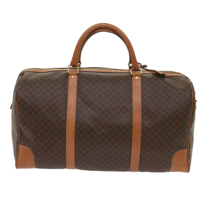 Luxury CELINE Macadam Canvas Boston Bag PVC Brown  ki4225