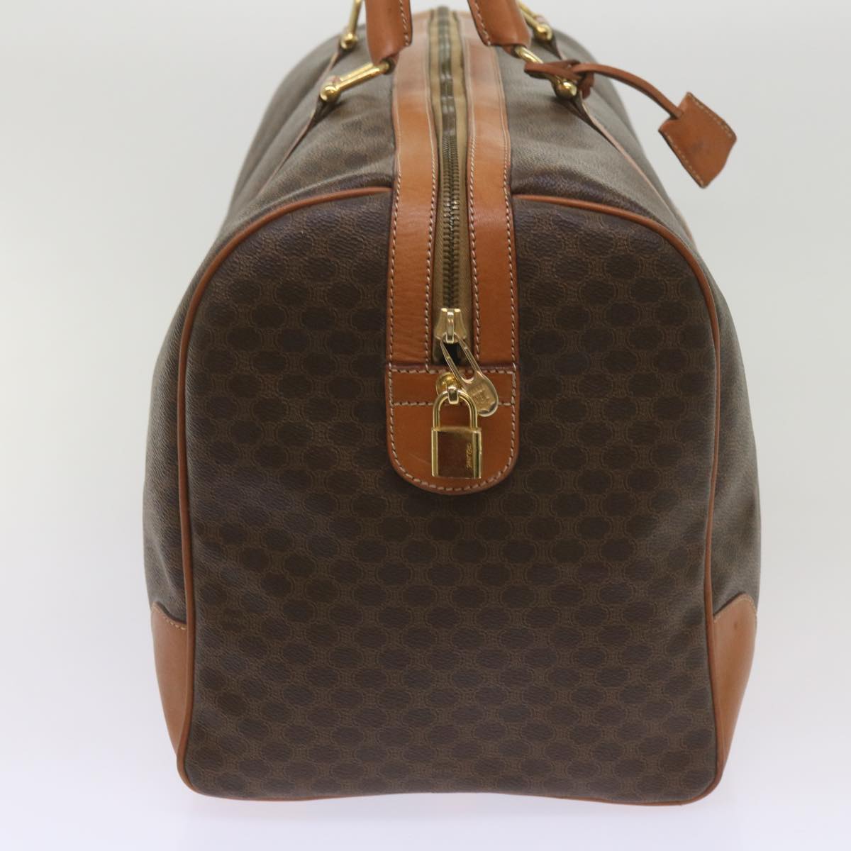 Luxury CELINE Macadam Canvas Boston Bag PVC Brown  ki4225
