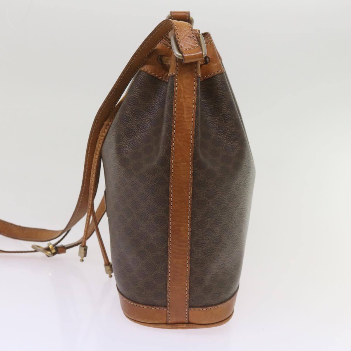 Luxury CELINE Macadam Canvas Shoulder Bag PVC Leather Brown  ki4237