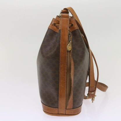 Luxury CELINE Macadam Canvas Shoulder Bag PVC Leather Brown  ki4237