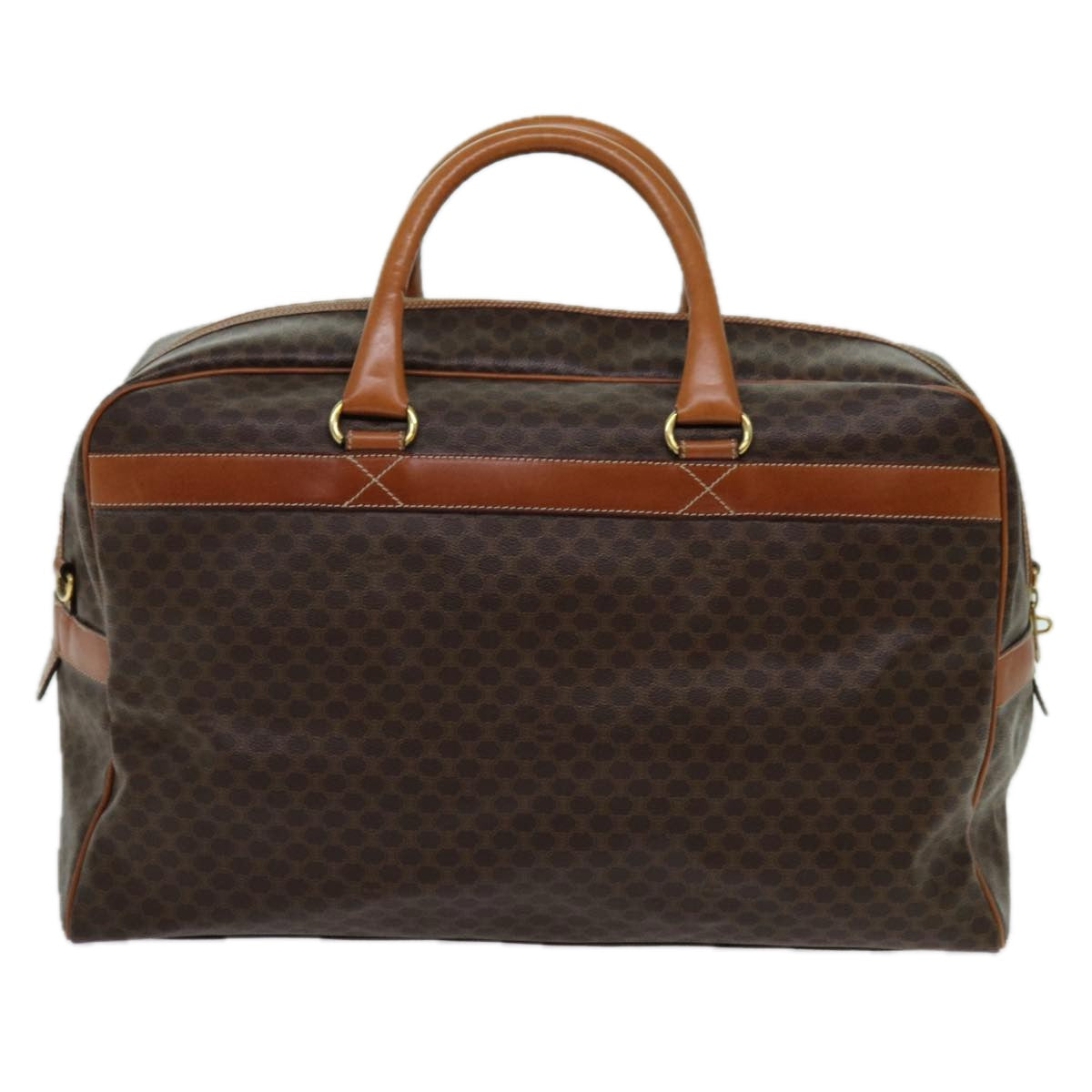 Luxury CELINE Macadam Canvas Boston Bag PVC 2way Brown  ki4248