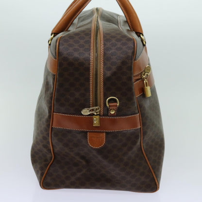 Luxury CELINE Macadam Canvas Boston Bag PVC 2way Brown  ki4248