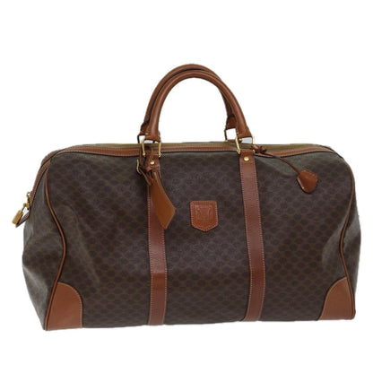 Luxury CELINE Macadam Canvas Boston Bag PVC Brown  ki4356