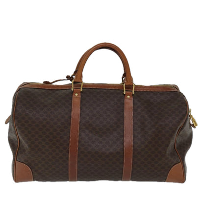 Luxury CELINE Macadam Canvas Boston Bag PVC Brown  ki4356