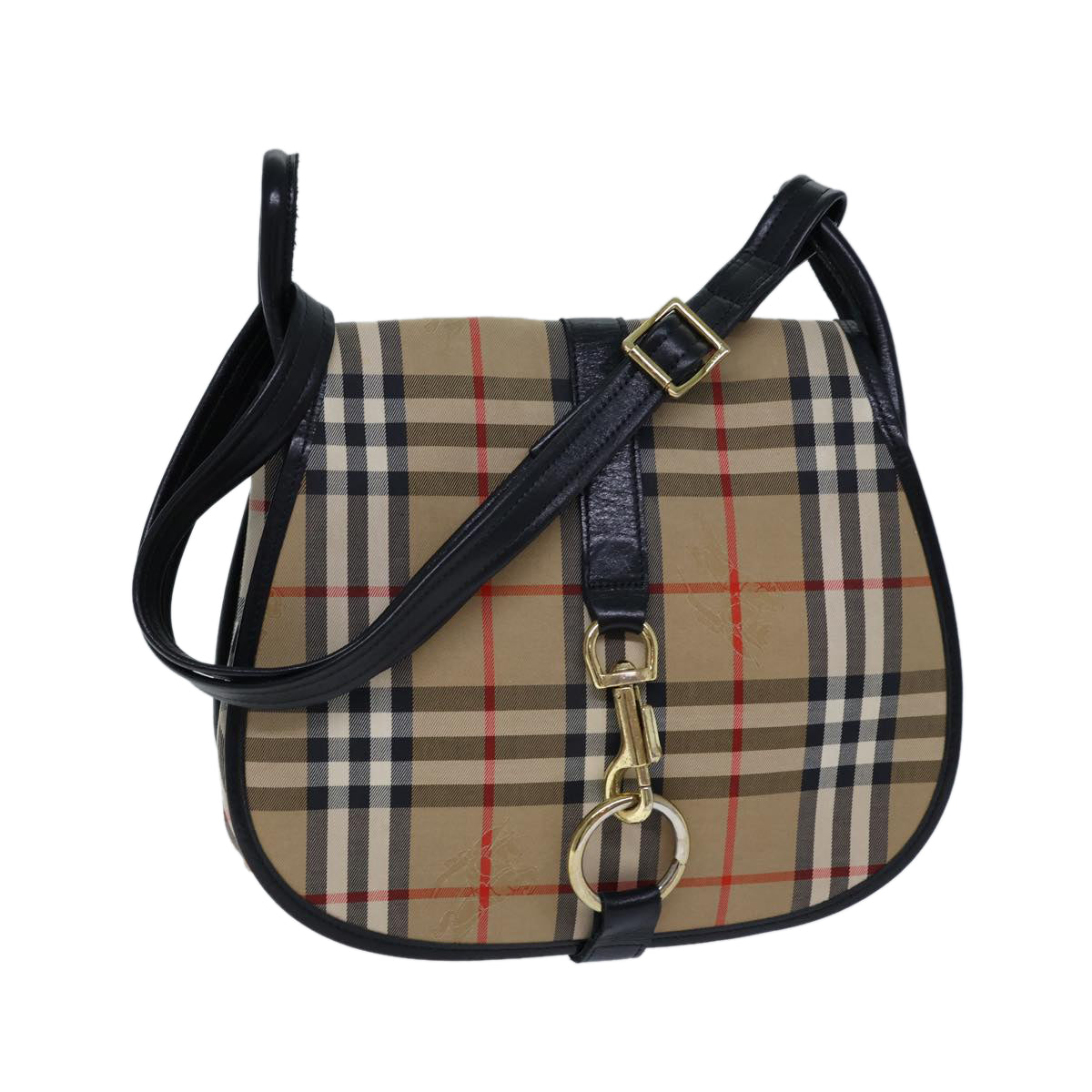 Luxury BurberrySs Nova Check Shoulder Bag Canvas Beige Auth ki4382