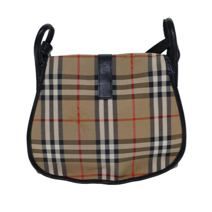 Luxury BurberrySs Nova Check Shoulder Bag Canvas Beige Auth ki4382