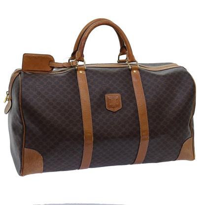 Luxury CELINE Macadam Canvas Boston Bag PVC Brown  ki4386