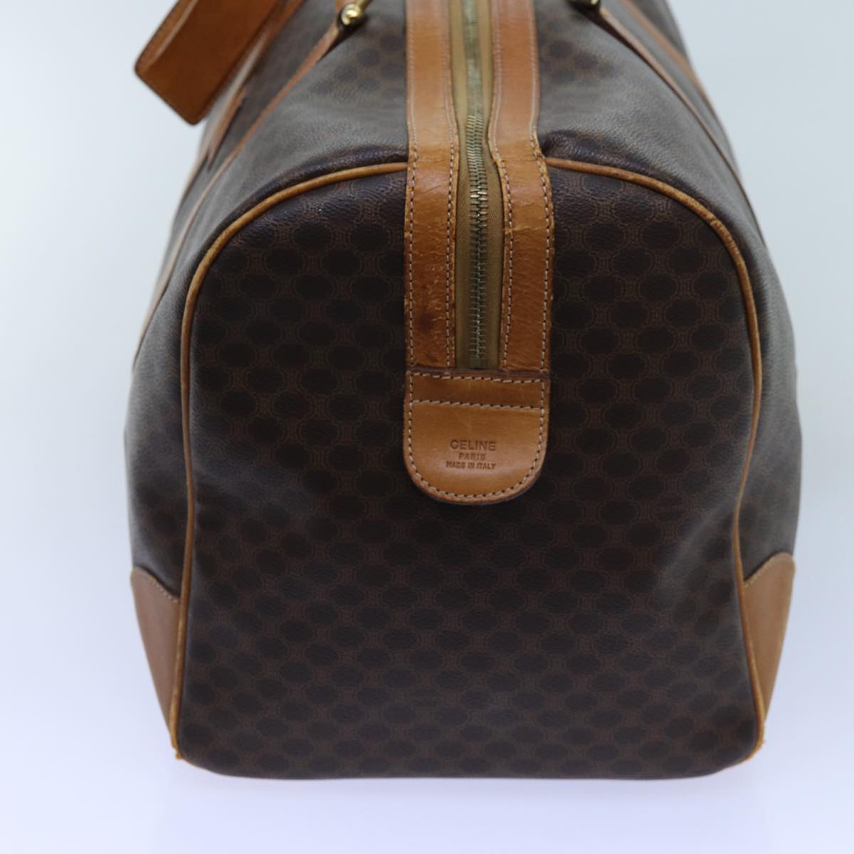 Luxury CELINE Macadam Canvas Boston Bag PVC Brown  ki4386