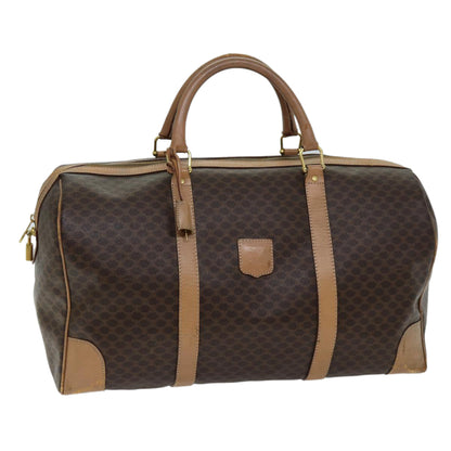Luxury CELINE Macadam Canvas Boston Bag PVC Brown  ki4391