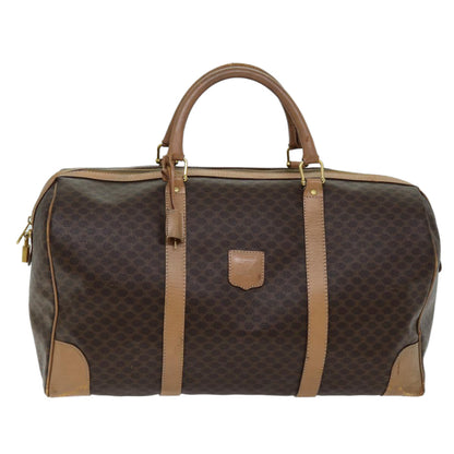 Luxury CELINE Macadam Canvas Boston Bag PVC Brown  ki4391
